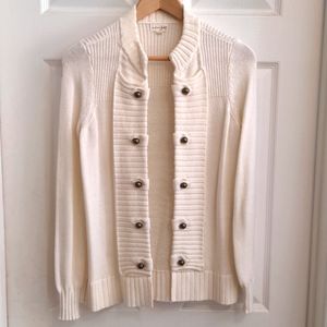 Maison Jules cream cardigan with gold button detail. Size XS